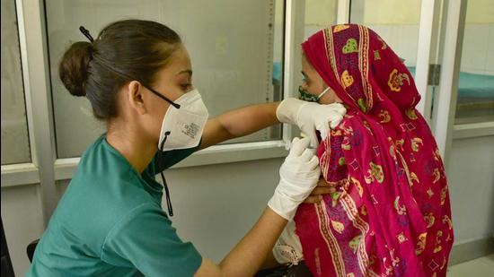 Several districts of Uttar Pradesh such as Sultanpur, Amethi, Aligarh and Moradabad and Haryana’s Mewat have reported reluctance towards vaccines based on dogmas, religious reasons and rumours. (Image used for representation). (HT PHOTO.) Several districts of Uttar Pradesh such as Sultanpur, Amethi, Aligarh and Moradabad and Haryana’s Mewat have reported reluctance towards vaccines based on dogmas, religious reasons and rumours. (Image used for representation). (HT PHOTO.)