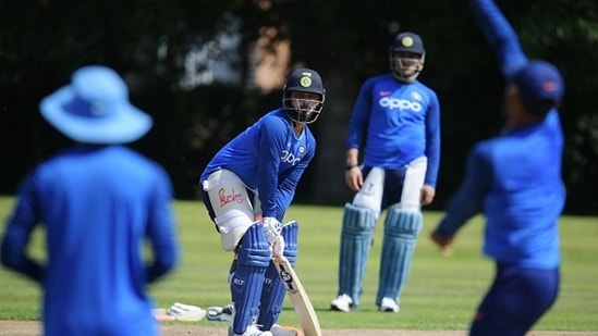 Rishabh Pant trains as MS Dhoni watches from behind. (Getty Images) Rishabh Pant trains as MS Dhoni watches from behind. (Getty Images)