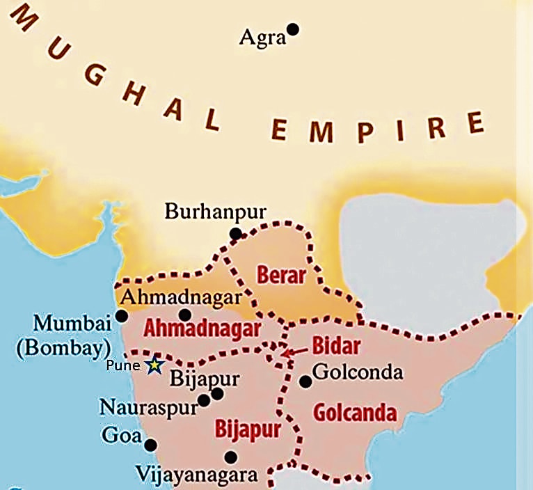 The sultanates of the Deccan in the 17th century. (William Darlymple/HT) The sultanates of the Deccan in the 17th century. (William Darlymple/HT)