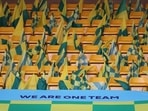 FILE PHOTO: Norwich flags on seats before the match.