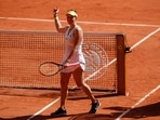Russia's Anastasia Pavlyuchenkova celebrates winning her semi-final match against Slovenia's Tamara Zidansek.