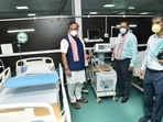 Assam chief minister Himanta Biswa Sarma inaugurates 300-bedded COVID hospital by State Government and DRDO, at Indira Gandhi Stadium in Guwahati, Assam chief minister Himanta Biswa Sarma inaugurates 300-bedded COVID hospital by State Government and DRDO, at Indira Gandhi Stadium in Guwahati,