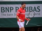 Novak Djokovic is ecstatic after the win. Novak Djokovic is ecstatic after the win.