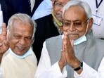 Jitan Ram Manjhi's Hindustani Awam Morcha (Secular) has asked the Nitish Kumar government to set up a coordination committee of alliance partners. (HT File Photo/AP Dube)