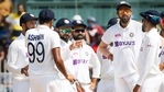 Indian captain Virat Kohli with teammates during a Test match against England(PTI) Indian captain Virat Kohli with teammates during a Test match against England(PTI)