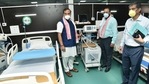 Assam chief minister Himanta Biswa Sarma inaugurates 300-bedded COVID hospital by State Government and DRDO, at Indira Gandhi Stadium in Guwahati,(PTI) Assam chief minister Himanta Biswa Sarma inaugurates 300-bedded COVID hospital by State Government and DRDO, at Indira Gandhi Stadium in Guwahati,(PTI)