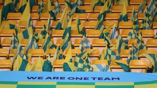 FILE PHOTO: Norwich flags on seats before the match.(REUTERS)