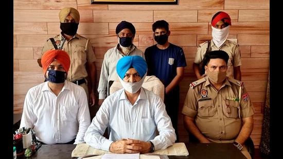 The accused in the STF custody in Ludhiana on Thursday. (HT Photo) The accused in the STF custody in Ludhiana on Thursday. (HT Photo)