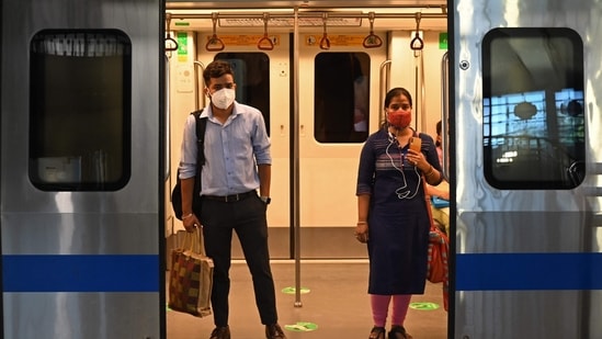 After being shut down for public on May 10, Metro services resumed on June 7 as the government is gradually opening the city after the lockdown. (Money Sharma / AFP) After being shut down for public on May 10, Metro services resumed on June 7 as the government is gradually opening the city after the lockdown. (Money Sharma / AFP)