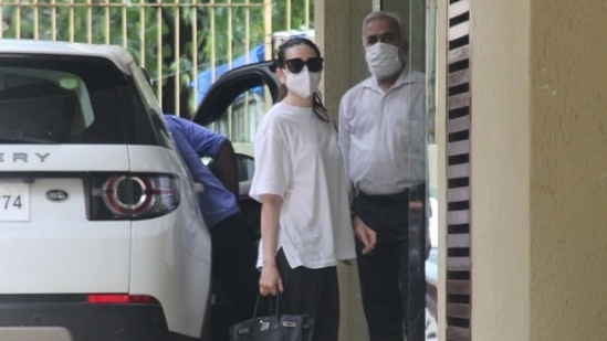 Karisma Kapoor outside her home.