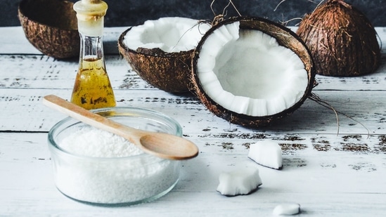Coconut oil: This has a lot of benefits on the skin and hair. Apply it all over your feet after a foot soak. The anti-inflammatory and antimicrobial properties may help heal cracked heels if they’re prone to bleeding or infections.(Unsplash)