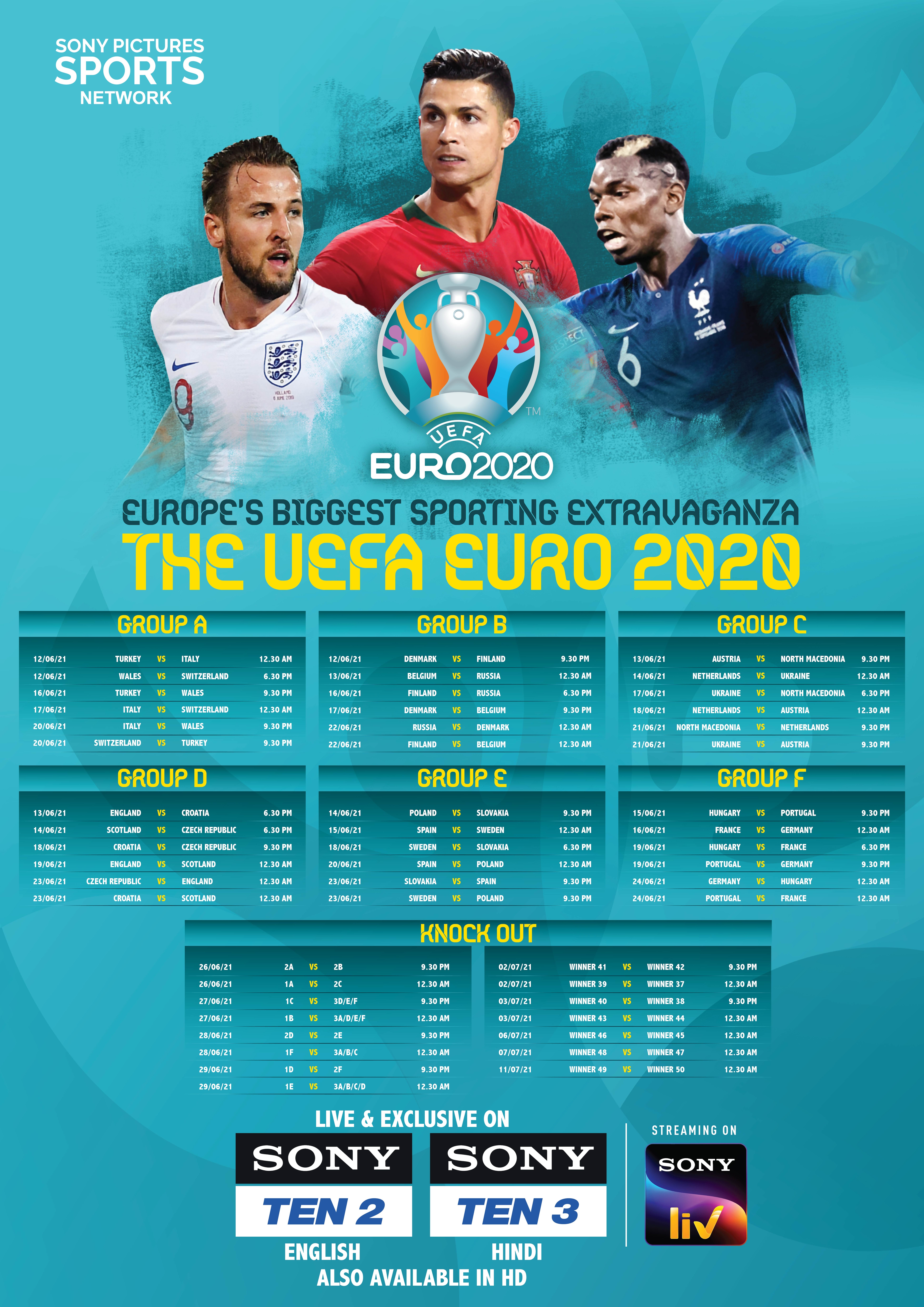 Euro Full Schedule Fixtures Date Time Venue Telecast All You Need To Know Football News Hindustan Times