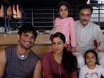 Sushant Singh Rajput and Sara Ali Khan pose with Kedarnath co-star Nitish Bharadwaj and his daughters. Sushant Singh Rajput and Sara Ali Khan pose with Kedarnath co-star Nitish Bharadwaj and his daughters.