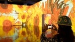 Members of the media tour the Immersive Van Gogh show, Wednesday, May 26, 2021 at Pier 36 in New York. The exhibit celebrates the work of the 19th century Dutch impressionist painter and opens for preview on June 4. (AP) Members of the media tour the Immersive Van Gogh show, Wednesday, May 26, 2021 at Pier 36 in New York. The exhibit celebrates the work of the 19th century Dutch impressionist painter and opens for preview on June 4. (AP)