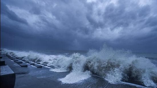 File photo: Rough sea in the Bay of Bengal ahead of Cyclone 'Yaas' landfall on May 25, 2021. (PTI) File photo: Rough sea in the Bay of Bengal ahead of Cyclone 'Yaas' landfall on May 25, 2021. (PTI)