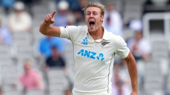 New Zealand's Kyle Jamieson celebrates(AP) New Zealand's Kyle Jamieson celebrates(AP)