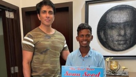 Sonu Sood with Venkatesh.