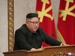 North Korean leader Kim Jong Un attends a plenary meeting of the Workers' Party central committee in Pyongyang, North Korea. 