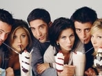 Matthew Perry, Jennifer Aniston, David Schwimmer, Courtney Cox, Matt LeBlanc and Lisa Kudrow for a poster of FRIENDS.(FRIENDS poster) Matthew Perry, Jennifer Aniston, David Schwimmer, Courtney Cox, Matt LeBlanc and Lisa Kudrow for a poster of FRIENDS.(FRIENDS poster)