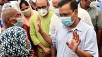 Delhi CM Arvind Kejriwal interacts with people during the 'Jahaan Vote Wahin Vaccine' drive organized by Delhi Government at a School, in New Delhi on Wednesday. (ANI Photo) Delhi CM Arvind Kejriwal interacts with people during the 'Jahaan Vote Wahin Vaccine' drive organized by Delhi Government at a School, in New Delhi on Wednesday. (ANI Photo)