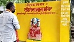 A devotee cheers while standing near an idol of 'Corona Mata' (Mother Corona), amid the coronavirus disease (Covid-19) pandemic, at a temple in Pratapgarh, Uttar Pradesh, India June 11, 2021, in this still image taken from video.(ANI / REUTERS TV/ VIA REUTERS) A devotee cheers while standing near an idol of 'Corona Mata' (Mother Corona), amid the coronavirus disease (Covid-19) pandemic, at a temple in Pratapgarh, Uttar Pradesh, India June 11, 2021, in this still image taken from video.(ANI / REUTERS TV/ VIA REUTERS)