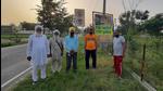 Residents of Sakraudi village in the district with a board that proclaims the village as drug free. (HT PHOTO) Residents of Sakraudi village in the district with a board that proclaims the village as drug free. (HT PHOTO)