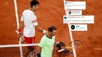 Novak Djokovic and Rafael Nadal after their French Open 2021 semifinal. (Reuters) Novak Djokovic and Rafael Nadal after their French Open 2021 semifinal. (Reuters)