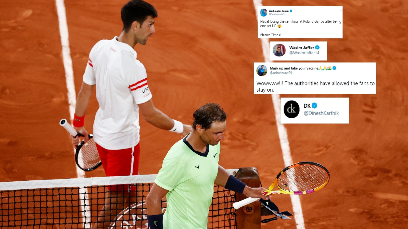 Bizarre Times Indian cricketers react to epic French Open semi-final between Djokovic and Nadal Tennis News