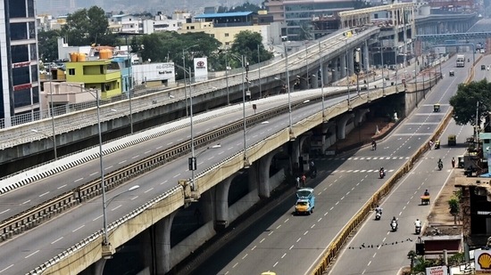 A deserted view of Hosur Road during the Janata curfew amid the rise in coronavirus cases in Bengaluru.(File Photo)