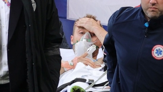 There was a massive delay in the first half after Christian Eriksen collapsed. After receiving lengthy treatment on the pitch, he was taken to a hospital. The match was suspended by UEFA but after Eriksen was declared stable, the game resumed at the request of the players. (AP)
