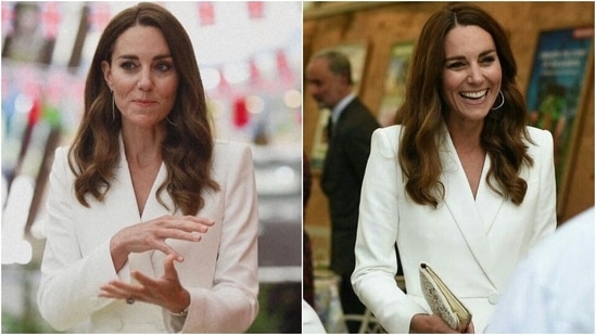 Kate Middleton is radiant in <span class='webrupee'>₹</span>3 lakh ivory coat dress at Eden Project Reception(Instagram/@kate.william.royals)