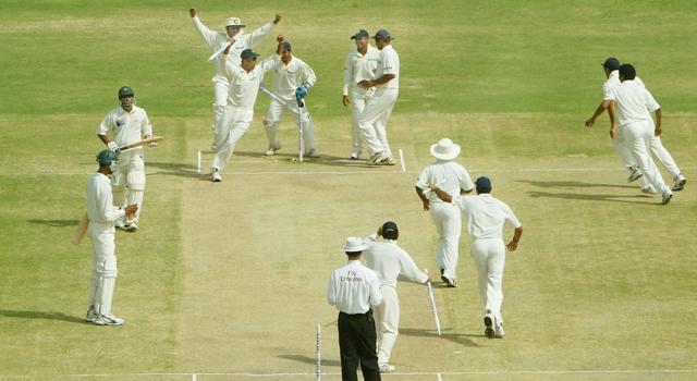 The India team celebrate their series win in Pakistan in 2004. (Getty Images) The India team celebrate their series win in Pakistan in 2004. (Getty Images)