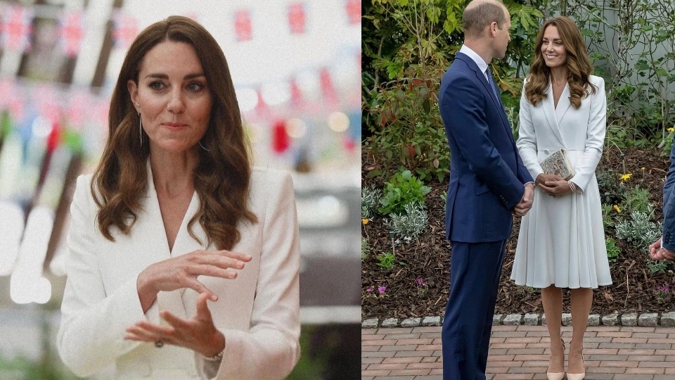Kate Middleton in an ivory coat dress(Instagram/@princewilliam_ina)