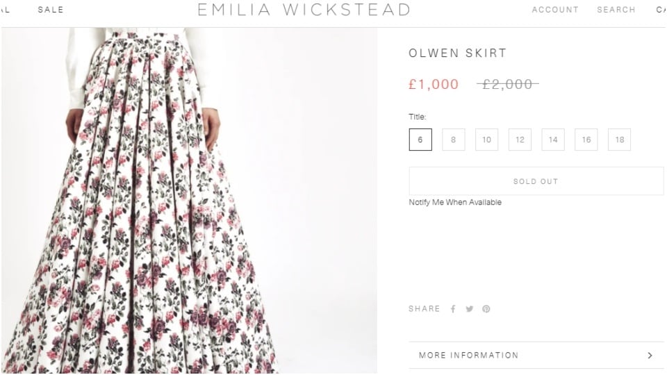 The Olwen skirt.(emiliawickstead.com)