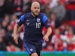 Finland's Teemu Pukki in action