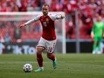 Christian Eriksen controls the ball during Euro 2020 soccer championship group B match between Denmark and Finland at Parken stadium in Copenhagen.(AP) Christian Eriksen controls the ball during Euro 2020 soccer championship group B match between Denmark and Finland at Parken stadium in Copenhagen.(AP)