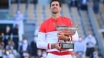 Novak Djokovic poses with the 2021 French Open title. (Twitter) Novak Djokovic poses with the 2021 French Open title. (Twitter)