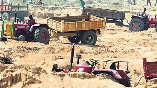 Heavy police force has been deployed after villagers staged a demonstration against the forest department. HT-Photo
