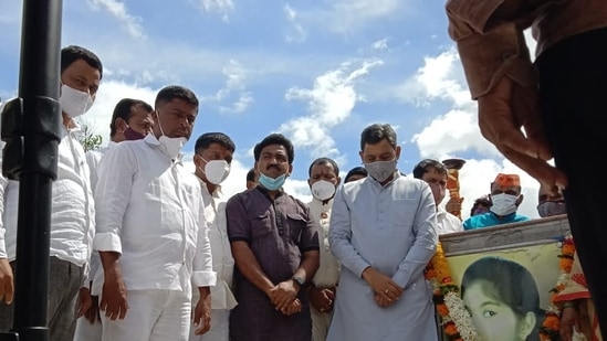 Sambhajiraje Chhatrapati, Member of Parliament during his visit to Kopardi Village in Ahmednagar on June 12, 2021 (HT Photo) Sambhajiraje Chhatrapati, Member of Parliament during his visit to Kopardi Village in Ahmednagar on June 12, 2021 (HT Photo)