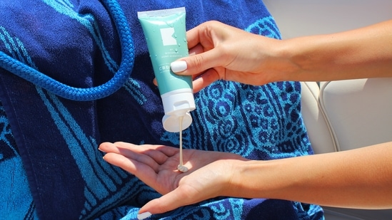 Apply sunscreen: When your breast area is exposed, make sure you apply an SPF of at least 50 to help prevent further breakdown of collagen and elastin from the sun’s damaging rays.(Unsplash)