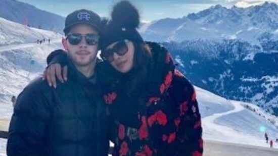 Priyanka Chopra and Nick Jonas during their Switzerland trip, soon after their wedding in 2018. 
