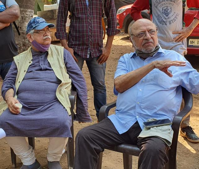 Atul Tiwari with ace director Shyam Benegal. He has co-written screenplay (with Shama Zaidi) of Benegal’s next Bangabandhu, biopic on Sheikh Muzibur Rahman, first president of Bangladesh. (Sourced)