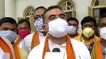 Suvendu Adhikari speaks to media at Raj Bhawan in Kolkata on Monday.(ANI Photo) Suvendu Adhikari speaks to media at Raj Bhawan in Kolkata on Monday.(ANI Photo)