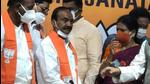 Former minister E Rajender joins the BJP in New Delhi on Monday, June 14. (Photo: ANI) Former minister E Rajender joins the BJP in New Delhi on Monday, June 14. (Photo: ANI)