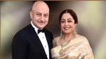 Kirron Kher and Anupam Kher pose together. Kirron Kher and Anupam Kher pose together.