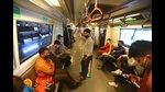 Commuters have been seen flouting the no-standing rule, inside the metro coaches, since day one of unlock. DMRC is running with 50% capacity, and has fined hundreds for not wearing mask. (Photo: Raj K Raj/HT) Commuters have been seen flouting the no-standing rule, inside the metro coaches, since day one of unlock. DMRC is running with 50% capacity, and has fined hundreds for not wearing mask. (Photo: Raj K Raj/HT)