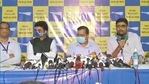 Earlier in the day, Gujarat's senior journalist Isudan Gadhvi joined the AAP, in the presence of Kejriwal.(ANI/Twitter) Earlier in the day, Gujarat's senior journalist Isudan Gadhvi joined the AAP, in the presence of Kejriwal.(ANI/Twitter)