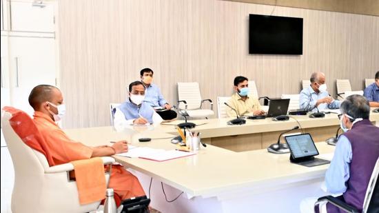 Uttar Pradesh chief minister Yogi Adityanath at a meeting in Lucknow on Monday. (SOURCED) Uttar Pradesh chief minister Yogi Adityanath at a meeting in Lucknow on Monday. (SOURCED)