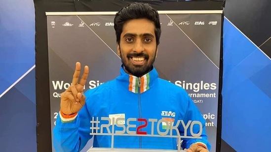 Indian table tennis player Sathiyan G(Twitter/Sathiyan) Indian table tennis player Sathiyan G(Twitter/Sathiyan)