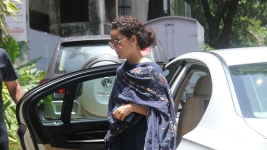 Kangana Ranaut spotted at her office in Mumbai.(Varinder Chawla)